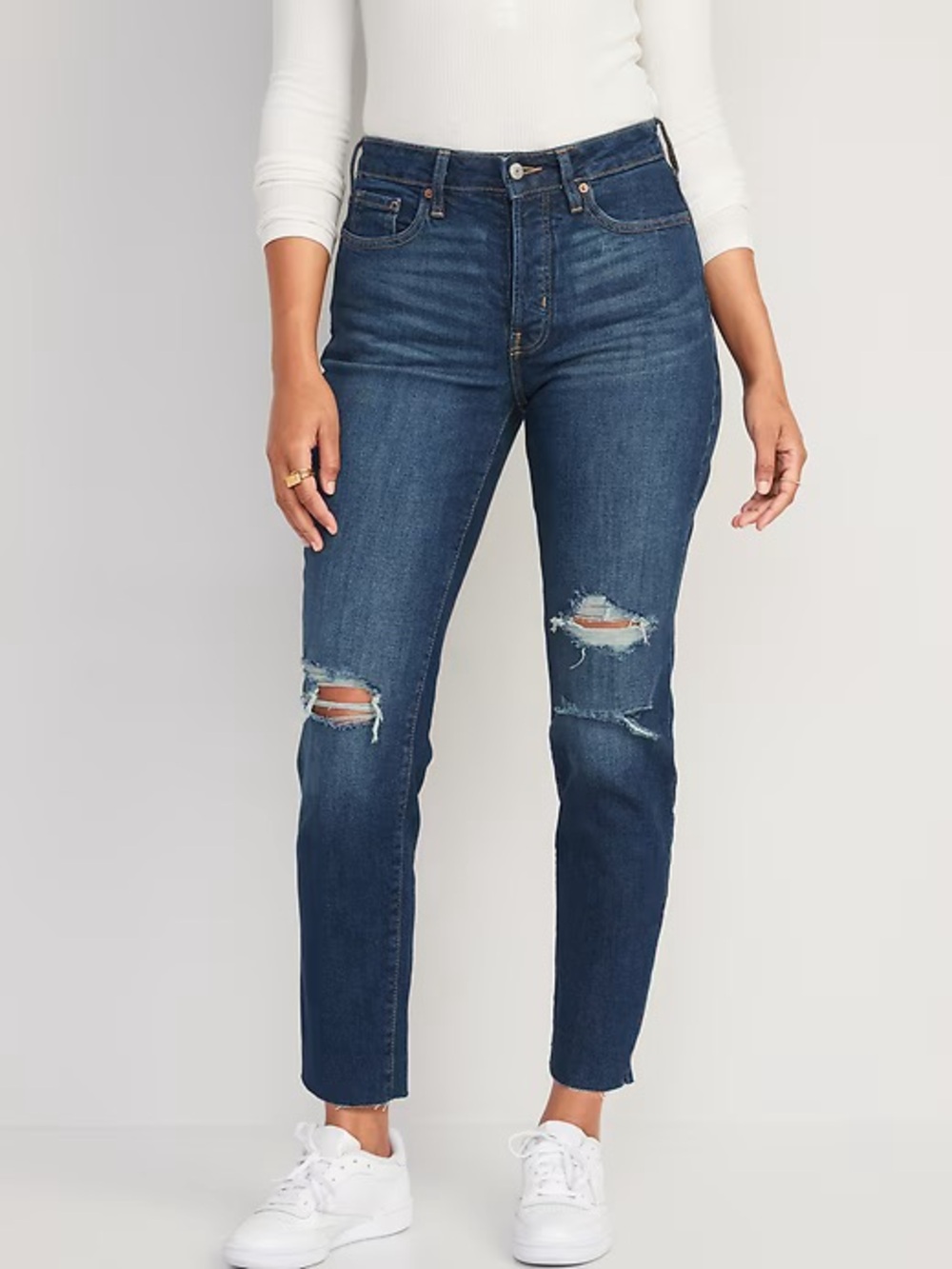 Old Navy Ripped Cut Straight Leg Jeans